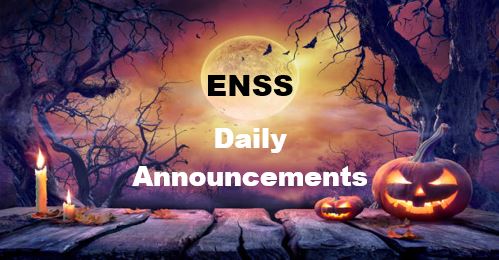 ENSS Daily Announcements - Thu Oct 31 2024